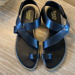 Franco Sarto Gess Leather Sandals with Velcro Ankle Strap